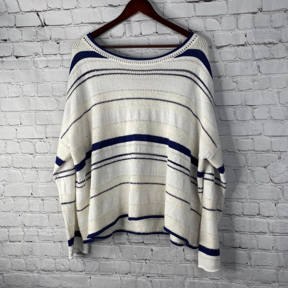 LOU & GREY Striped Oversize Comfy Sweater Women XL